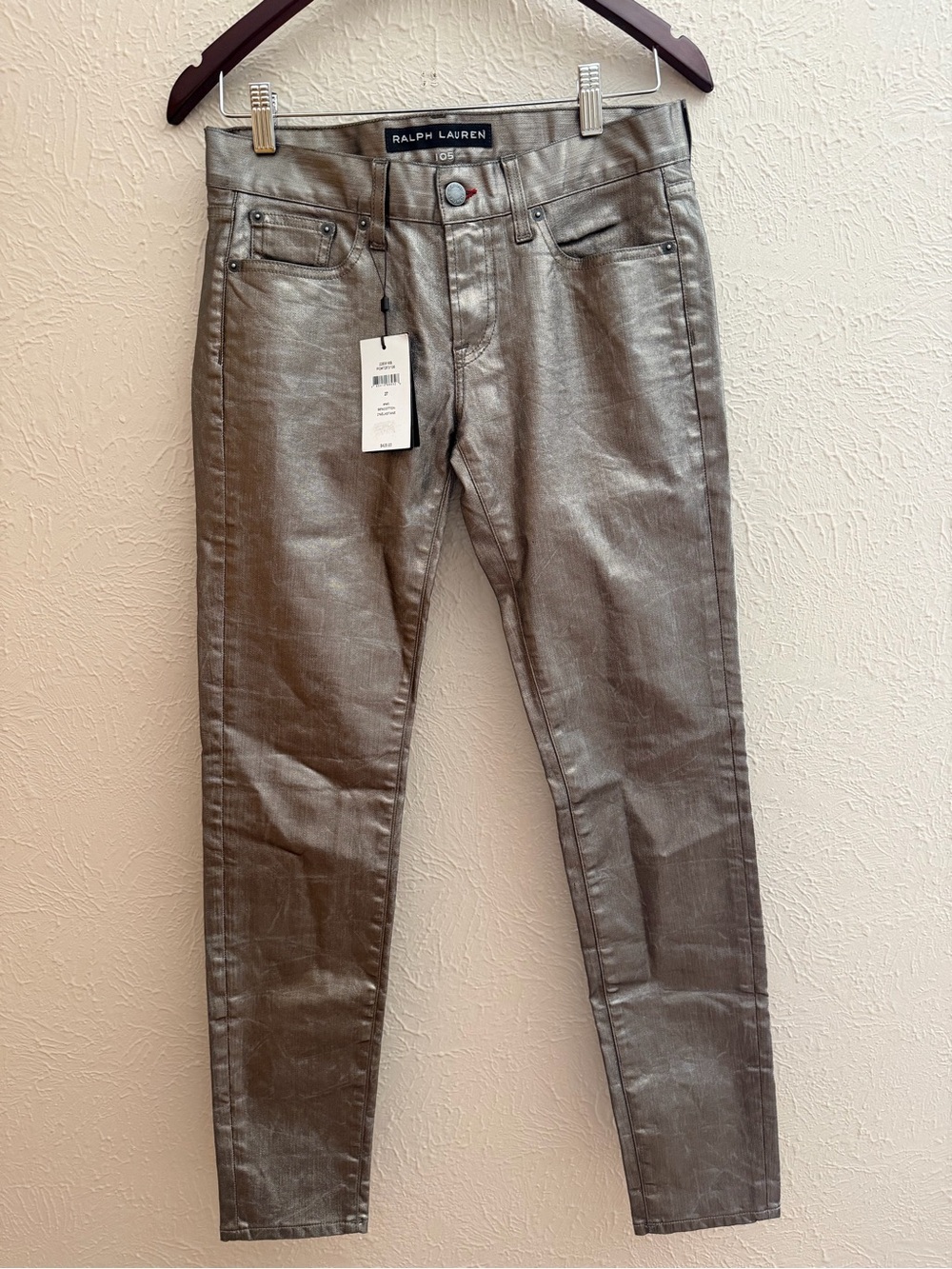 Ralph Lauren Black Label Metallic Coated Cigarette Jeans – NWT